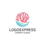 画像1: サンゴと波のロゴ (1)