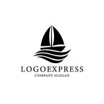 画像1: 波間を進む帆船のロゴ (1)