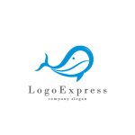 画像1: 可愛いクジラのロゴ (1)