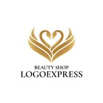 画像1: 2羽の白鳥のハートロゴ (1)