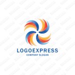 画像1: 風の動きをイメージした空調のロゴ (1)