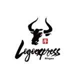 画像1: 牛の筆文字風ロゴ (1)