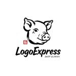 画像1: 手書き風豚のロゴ (1)