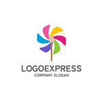 画像1: カラフルな風車ロゴカラフルな風車のロゴ (1)