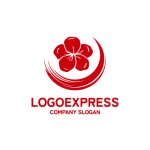 画像1: 手書き風の赤い桜ロゴ (1)