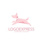 画像1: 折り紙風犬のキュートなロゴ (1)