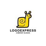 画像1: 手書き風笑顔カタツムリロゴ (1)