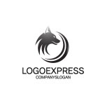 画像1: 狼のロゴ (1)