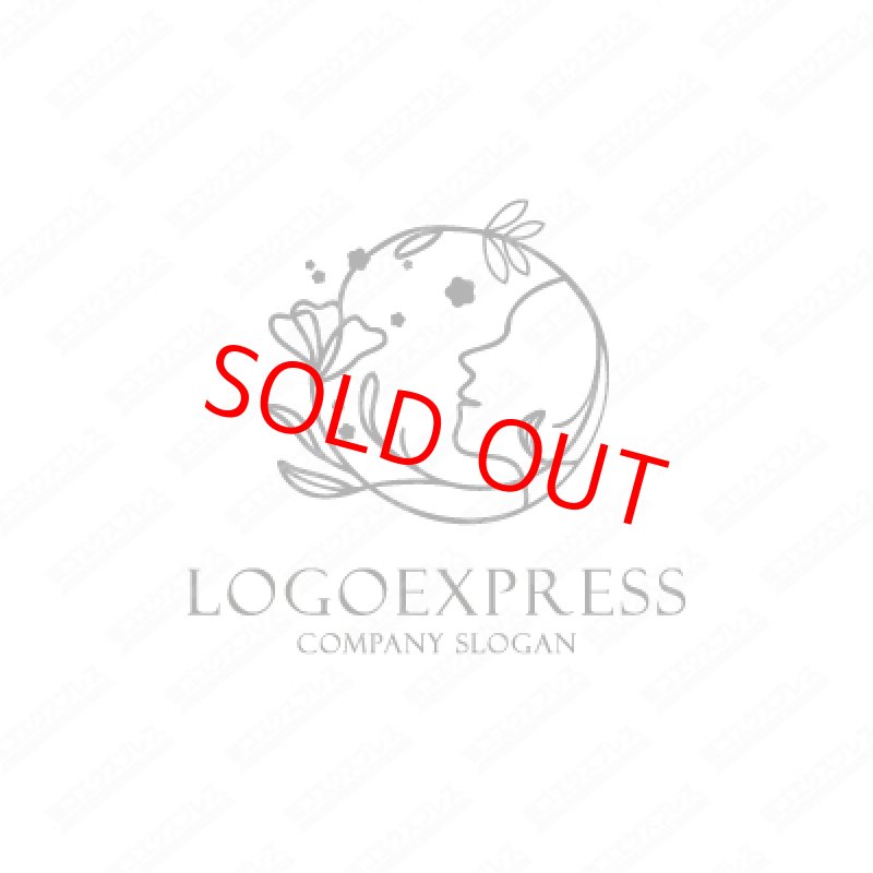 画像1: 花の輪と女性の映えるのロゴ (1)