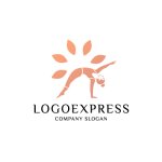 画像1: ヨガをする女性のロゴ (1)