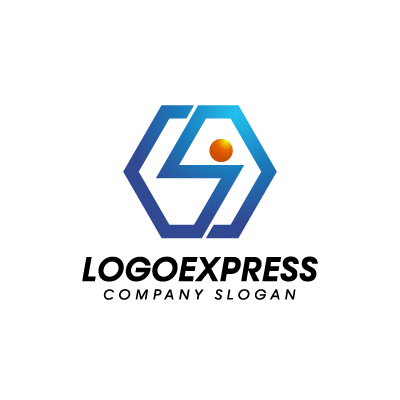 画像1: 六角形とS字未来へ導く人々のロゴ (1)