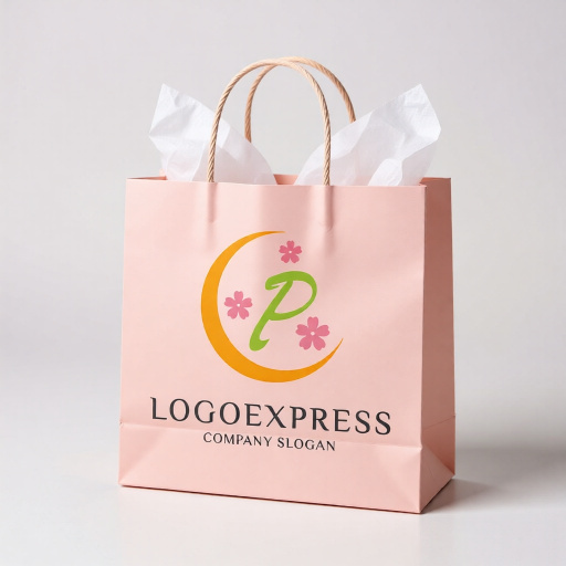 画像6: 月と桜に囲まれた優雅なPのロゴ (6)