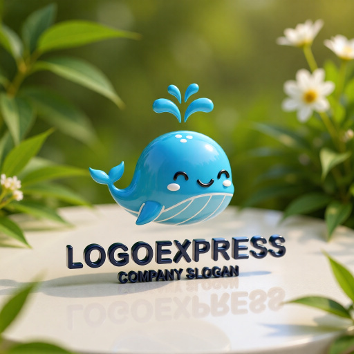 画像12: 笑顔で潮吹きするかわいいクジラのロゴ (12)