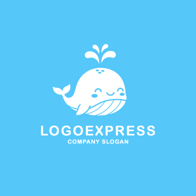 画像4: 笑顔で潮吹きするかわいいクジラのロゴ (4)