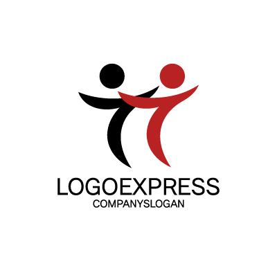 画像3: 繋がりと喜びを表現するT字の人々ロゴ (3)