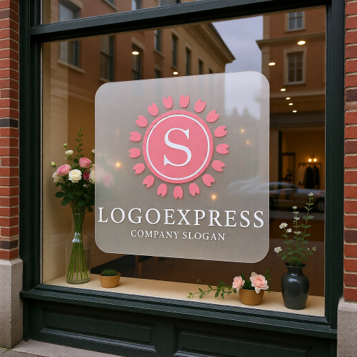 画像7: 桜の花びらに包まれた優雅なSのロゴ (7)