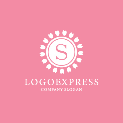 画像4: 桜の花びらに包まれた優雅なSのロゴ (4)