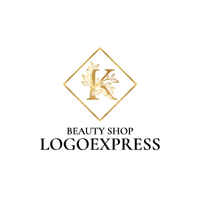 画像1: 優雅な「K」と植物のロゴ (1)