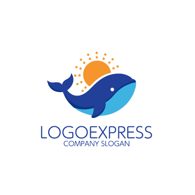 画像3: かわいいクジラと太陽のロゴ (3)