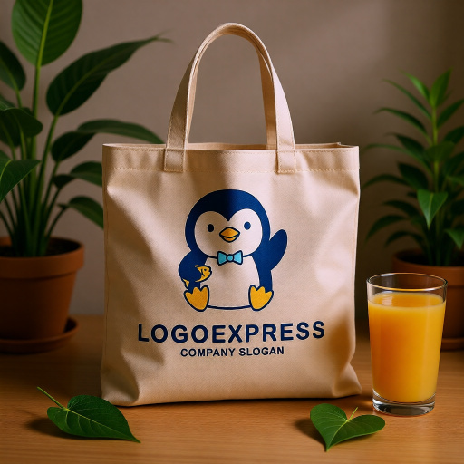 画像8: お魚を持ったお辞儀ペンギンの可愛いロゴ (8)