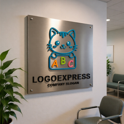 画像14: ABCの看板を持つかわいい猫のロゴ (14)
