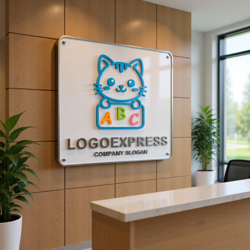 画像13: ABCの看板を持つかわいい猫のロゴ (13)