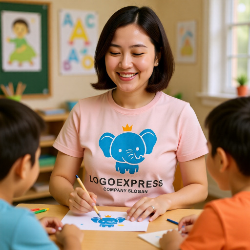 画像5: 王冠をかぶった可愛いゾウのロゴ (5)