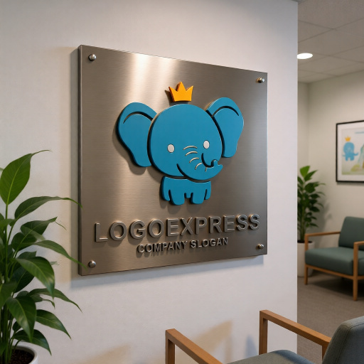 画像14: 王冠をかぶった可愛いゾウのロゴ (14)