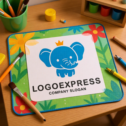 画像8: 王冠をかぶった可愛いゾウのロゴ (8)