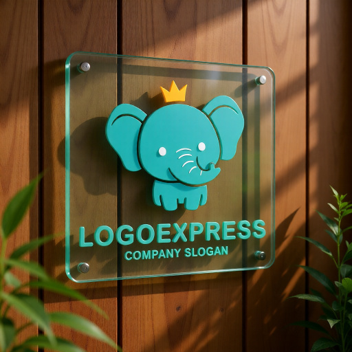 画像11: 王冠をかぶった可愛いゾウのロゴ (11)