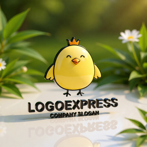 画像12: 王冠をかぶった可愛いひよこのロゴ (12)