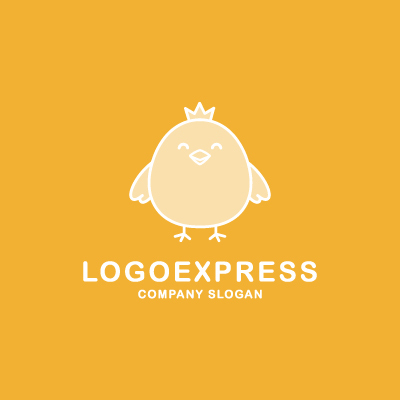 画像4: 王冠をかぶった可愛いひよこのロゴ (4)