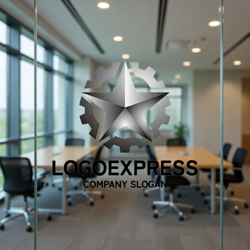 画像9: 星と歯車が融合した高精度技術ロゴ (9)