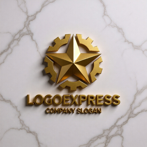 画像13: 星と歯車が融合した高精度技術ロゴ (13)