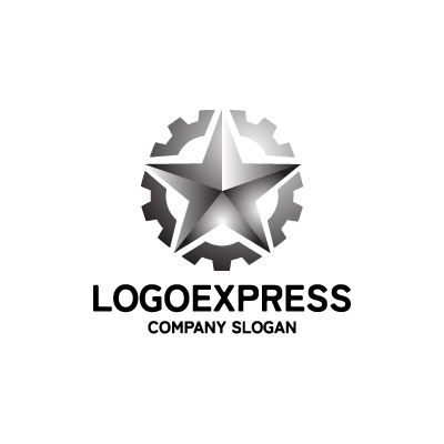画像1: 星と歯車が融合した高精度技術ロゴ (1)