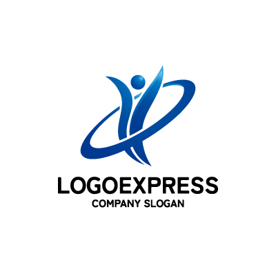 画像1: 成功を祝うダイナミックな人々のロゴ (1)